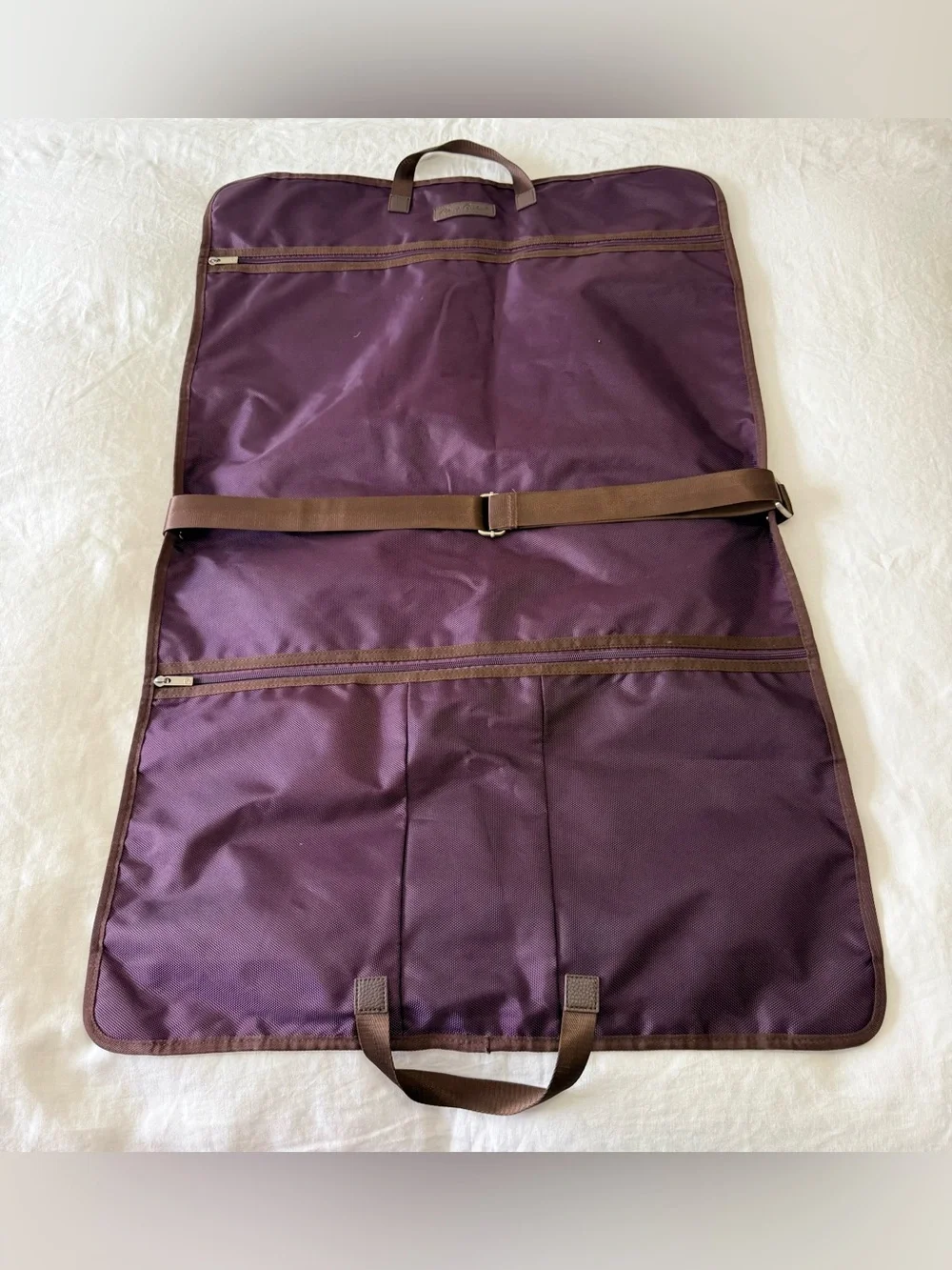 Robert Graham | Maroon Purple Garment Travel Bag Hanging Foldover Zip Pockets